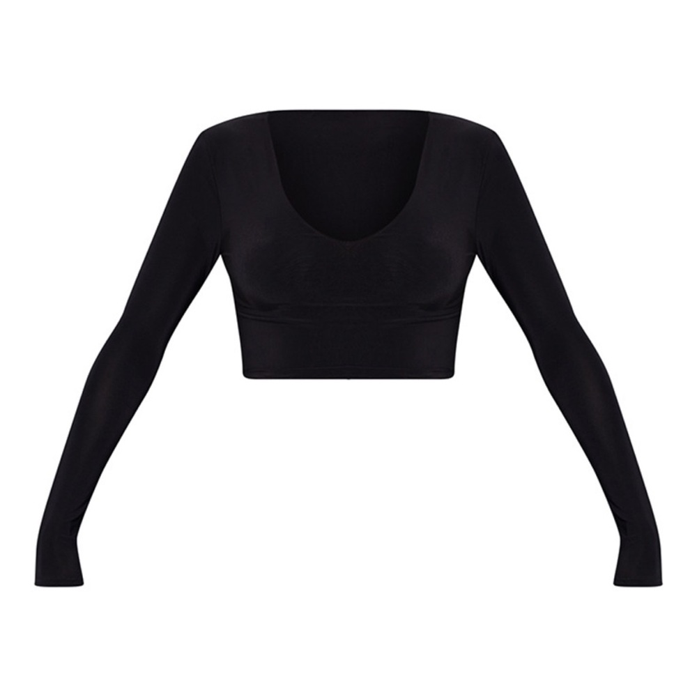 Crop long sleeve v neck
